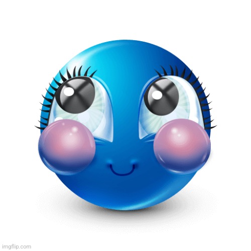 Blushing Blue Emoji | image tagged in blushing blue emoji | made w/ Imgflip meme maker