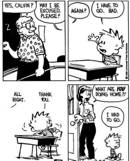 His Teacher is Miss Wormwood (which is funny in & of itself!) | image tagged in calvin and hobbes,comics/cartoons | made w/ Imgflip meme maker