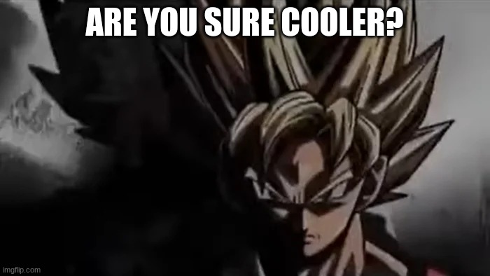 Goku Staring | ARE YOU SURE COOLER? | image tagged in goku staring | made w/ Imgflip meme maker