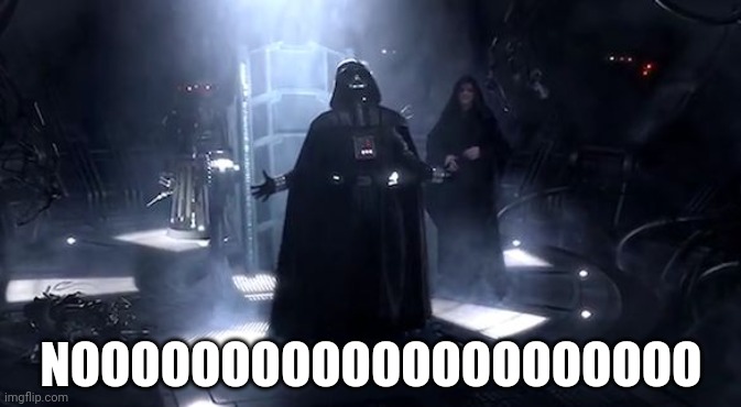 Vader nooooooooo | NOOOOOOOOOOOOOOOOOOOOO | image tagged in vader nooooooooo | made w/ Imgflip meme maker