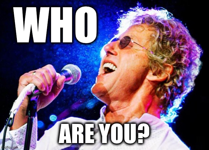 Roger Daltry | WHO ARE YOU? | image tagged in roger daltry | made w/ Imgflip meme maker