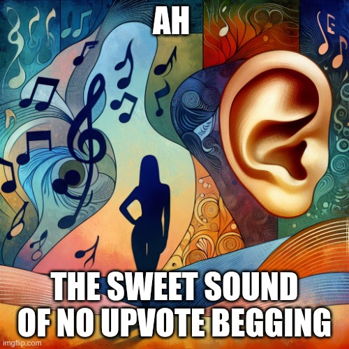 g | AH; THE SWEET SOUND OF NO UPVOTE BEGGING | image tagged in g | made w/ Imgflip meme maker