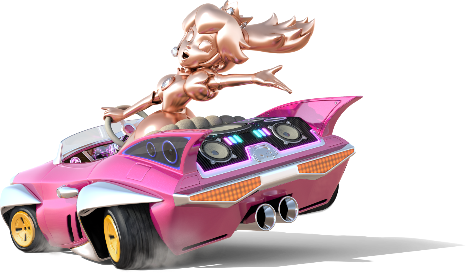 Pink Gold Peach Kart Blank Meme Template