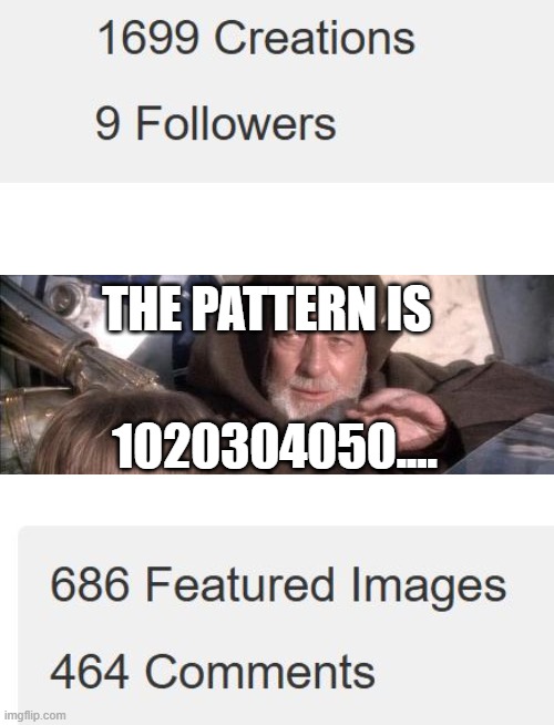 ≣≡ | THE PATTERN IS; 1020304050.... | image tagged in it's sarte | made w/ Imgflip meme maker