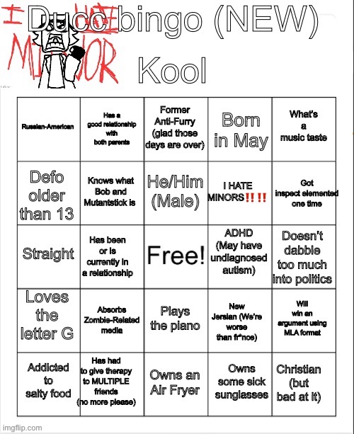 Ducc bingo (NEW) | image tagged in ducc bingo new | made w/ Imgflip meme maker