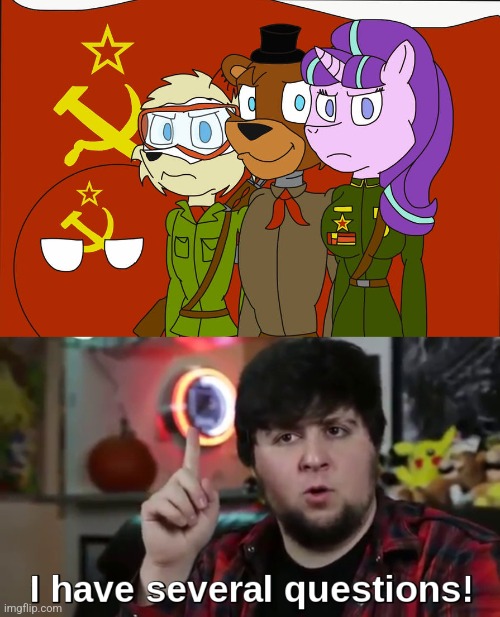 The hell is this? | image tagged in the fandom gods,i have several questions hd,communism,furry | made w/ Imgflip meme maker