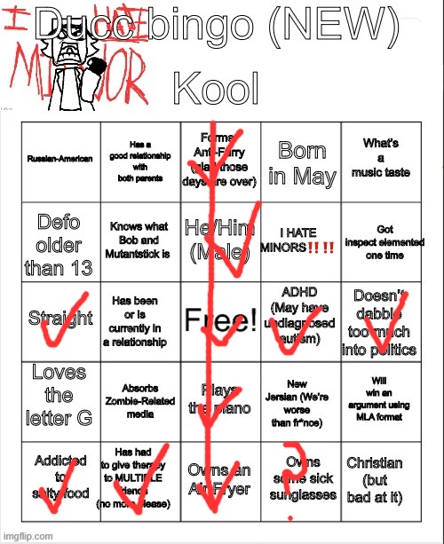 i hate skibidi toliet | image tagged in ducc bingo new | made w/ Imgflip meme maker