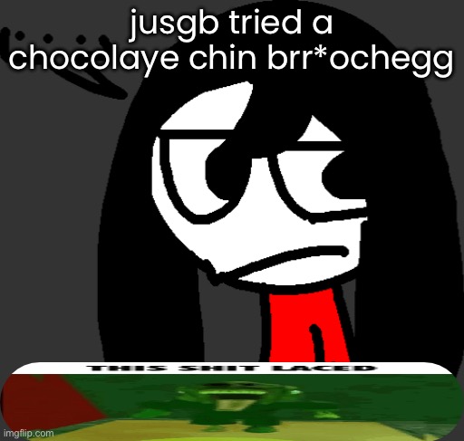 I thinb I rorgot how to shjt <\3 | jusgb tried a chocolaye chin brr*ochegg | image tagged in cartoonling offensive side eye | made w/ Imgflip meme maker