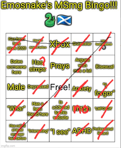 i made this a year ago | image tagged in emosnake's msmg bingo | made w/ Imgflip meme maker