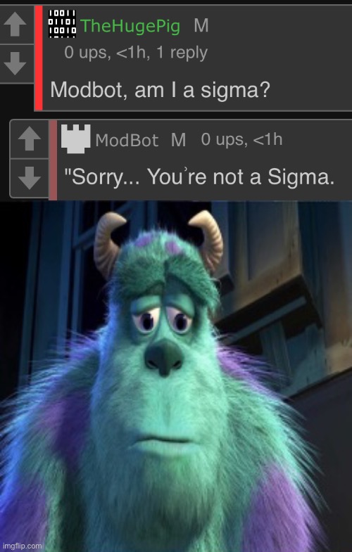 image tagged in sad sully | made w/ Imgflip meme maker
