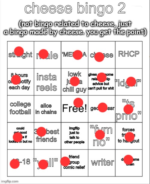 Cheese Bingo 2 | image tagged in cheese bingo 2 | made w/ Imgflip meme maker