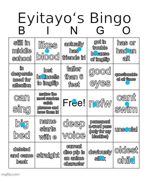 Eyitayo‘s MSMG Bingo | image tagged in eyitayo s msmg bingo | made w/ Imgflip meme maker