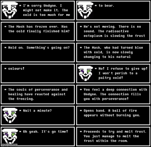 The fire is only temporary. I can use it in extreme situations. Such as BBQ’ing Alphys if needed | made w/ Imgflip meme maker