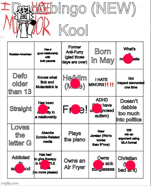 Ducc bingo (NEW) | image tagged in ducc bingo new | made w/ Imgflip meme maker