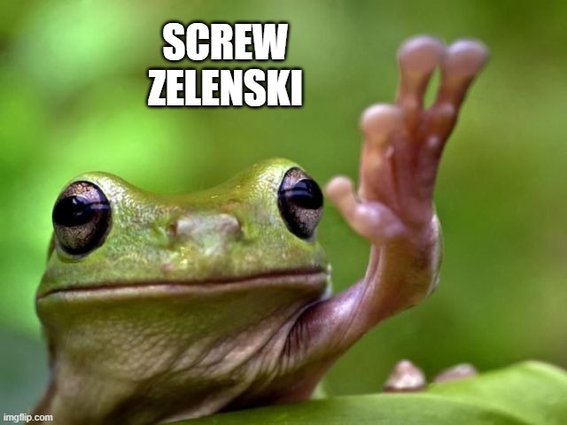 screw you | SCREW
ZELENSKI | image tagged in screw you | made w/ Imgflip meme maker