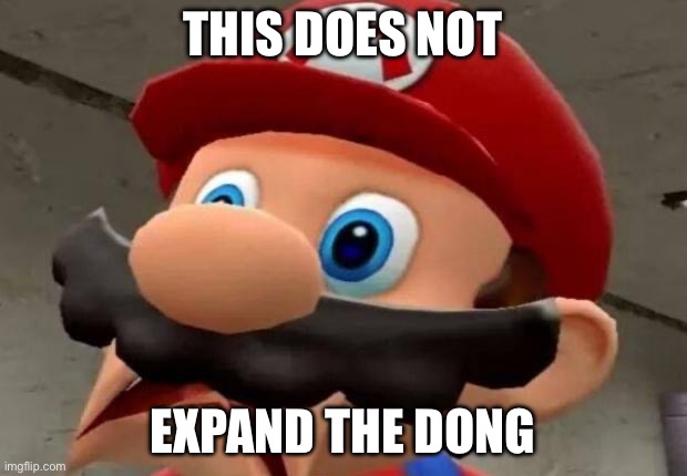 Mario WTF | THIS DOES NOT; EXPAND THE DONG | image tagged in mario wtf | made w/ Imgflip meme maker