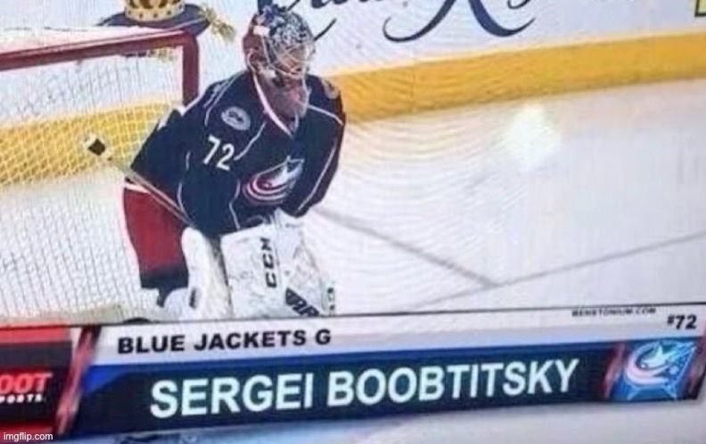 New goalie for Cumlumbous made his NHL debut a few nights ago. Congrats Sergei | made w/ Imgflip meme maker