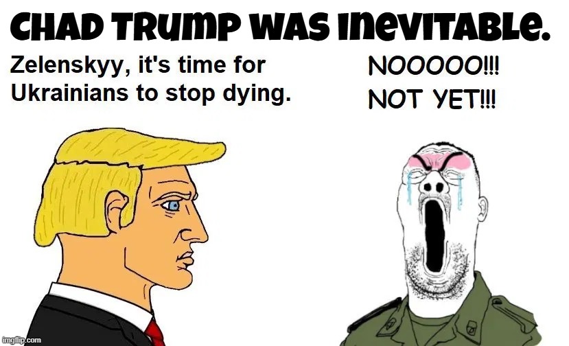 Chad Trump was inevitable. | Chad Trump was inevitable. | image tagged in chad trump,gigachad,giga chad template,crying wojak vs chad,soyboy vs yes chad,giga chad | made w/ Imgflip meme maker