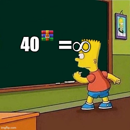 Bart Writing facts | =∞; 40 | image tagged in bart simpson writing on chalkboard | made w/ Imgflip meme maker