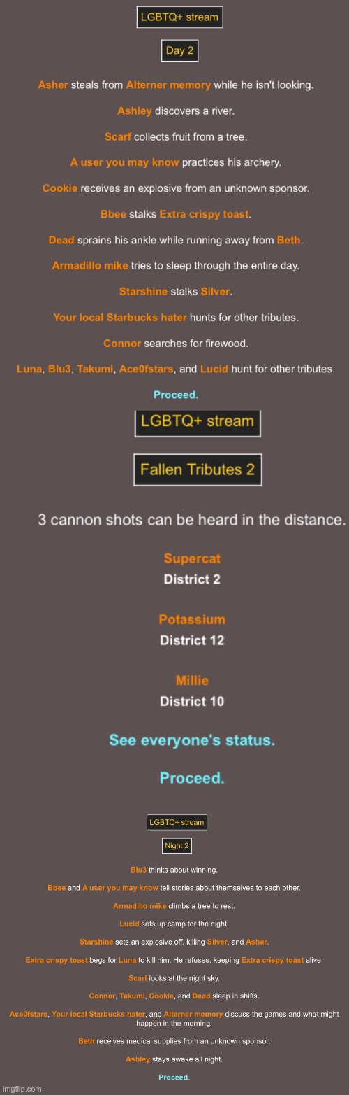 Day 2 | image tagged in lgbtq,hunger games | made w/ Imgflip meme maker