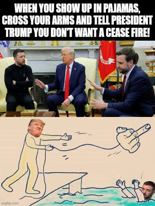 When you show up in Pajamas, Cross your arms, and Tell President Trump you don't want a cease fire! | image tagged in sam elliott special kind of stupid | made w/ Imgflip meme maker