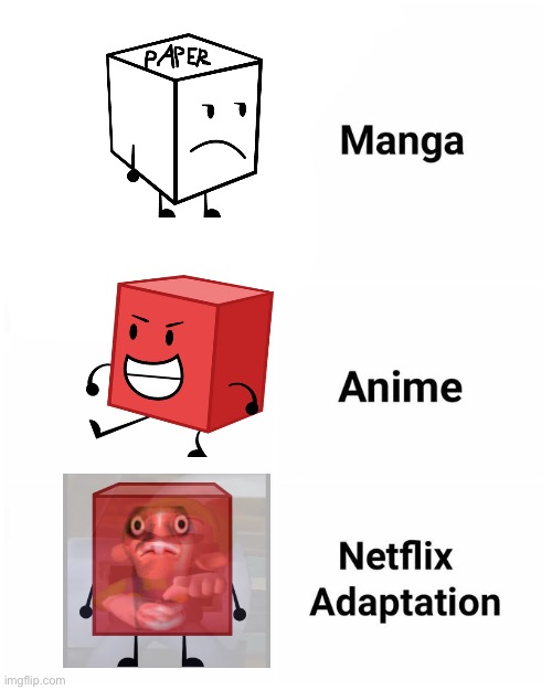 Netflix adaptation | image tagged in netflix adaptation | made w/ Imgflip meme maker