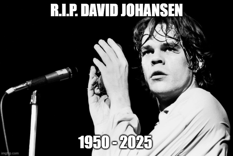 R.i.p. David Johansen | R.I.P. DAVID JOHANSEN; 1950 - 2025 | image tagged in david johansen,new york dolls,death,cancer | made w/ Imgflip meme maker