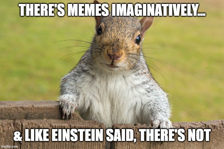 | | THERE'S MEMES IMAGINATIVELY... & LIKE EINSTEIN SAID, THERE'S NOT | image tagged in it's sarte | made w/ Imgflip meme maker