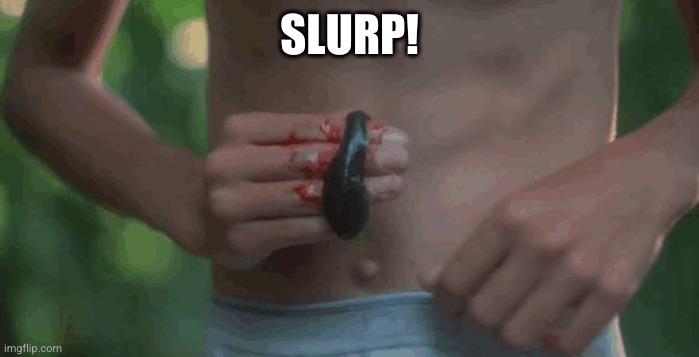 Stand By Me Leech  | SLURP! | image tagged in stand by me leech | made w/ Imgflip meme maker