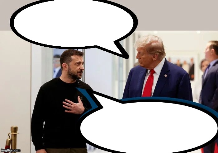 High Quality Trump and Zelensky Blank Meme Template