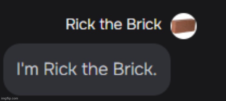 He's Rick the Brick. | image tagged in he's rick the brick | made w/ Imgflip meme maker