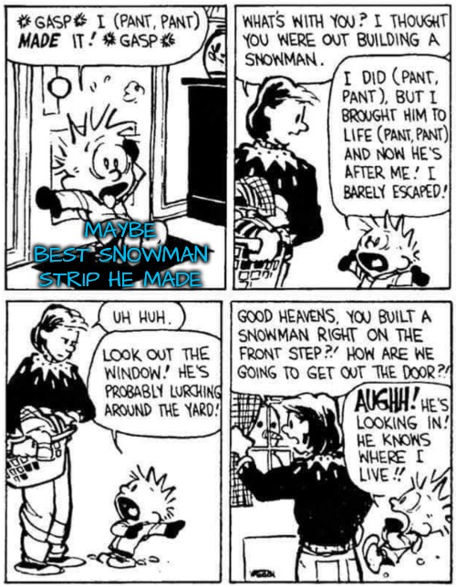 Best Snowman Strip | MAYBE BEST SNOWMAN STRIP HE MADE | image tagged in calvin and hobbes,snowman | made w/ Imgflip meme maker