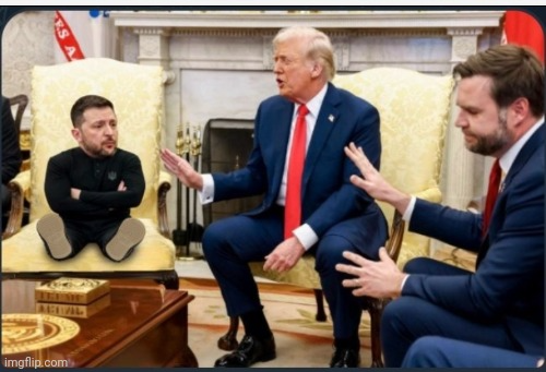 Zelensky midget Trump Blank Meme Template