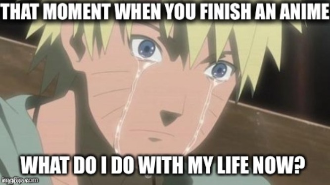 when u finish that one anime | made w/ Imgflip meme maker