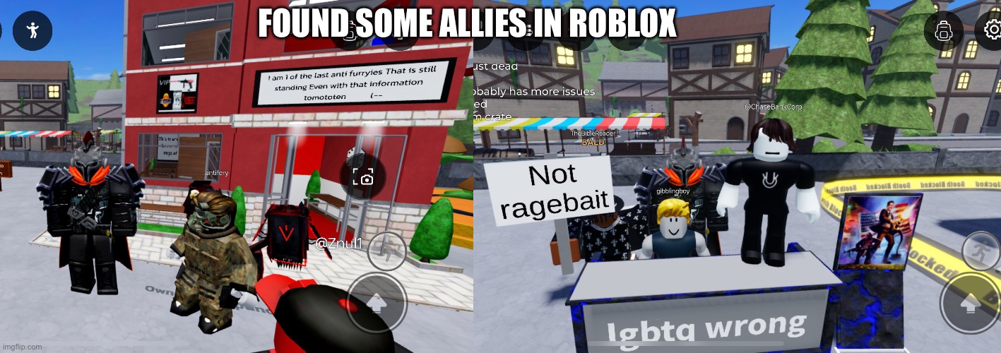 FOUND SOME ALLIES IN ROBLOX | made w/ Imgflip meme maker