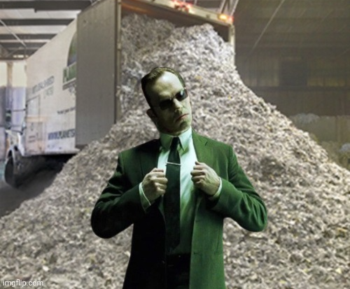 Agent Smith shredding documents Blank Meme Template