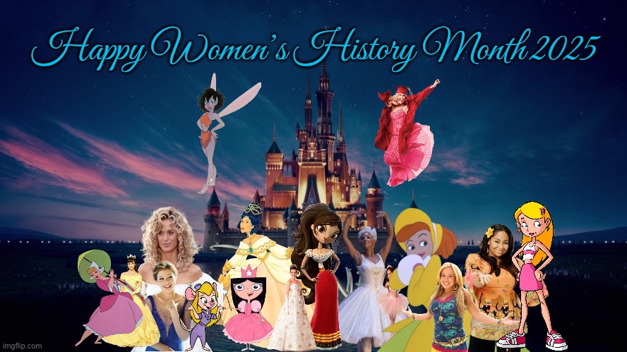 Happy Women's History Month 2025 | Happy Women’s History Month 2025 | image tagged in disney,phineas and ferb,disney princess,pocahontas,girl,girls | made w/ Imgflip meme maker