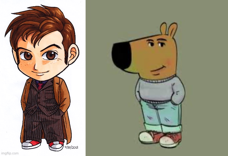 ABAAHAHAHAHAHAHHAHAAAAAA | image tagged in mini 10th doctor,chill guy | made w/ Imgflip meme maker