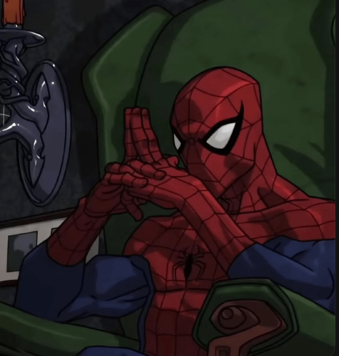 Spiderman thinking Blank Meme Template