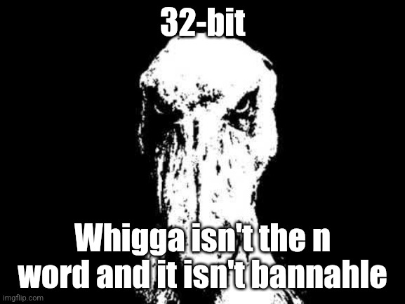 Idk who's u featuring my posts because I'm saying it, but they must be on some crack | 32-bit; Whigga isn't the n word and it isn't bannahle | image tagged in black and white shoebill | made w/ Imgflip meme maker