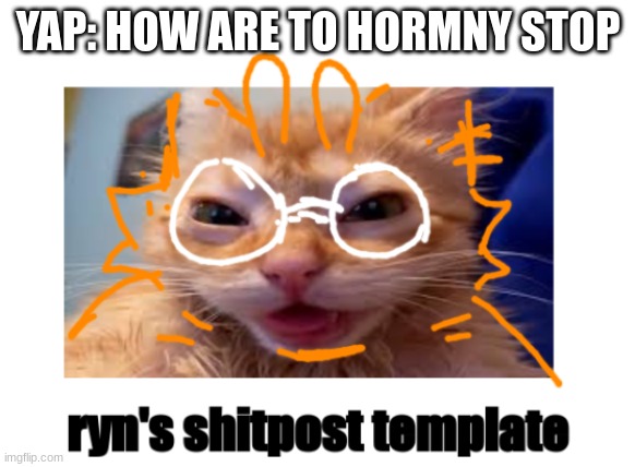 HlepMEPLEase | YAP: HOW ARE TO HORMNY STOP | image tagged in ryn's shitpost template | made w/ Imgflip meme maker