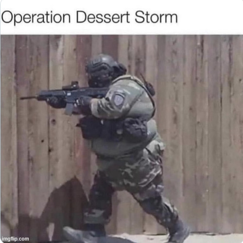 Operation Dessert Storm | image tagged in eyeroll,operation dessert storm | made w/ Imgflip meme maker