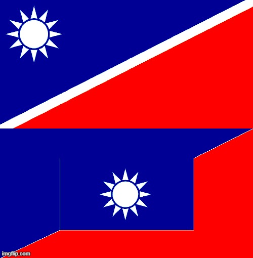 the land of mekkan flags but in the color of the ROC | image tagged in twokinds,vexillology,flag,mekkan,fictional,roc | made w/ Imgflip meme maker