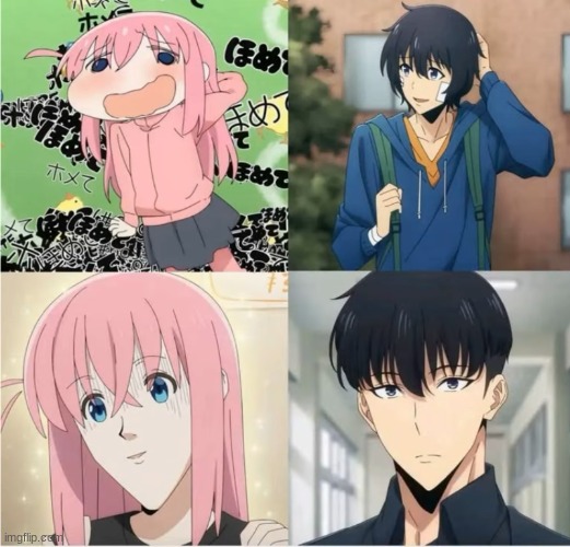 image tagged in solo leveling,sung jinwoo,hitori,bocchi the rock | made w/ Imgflip meme maker