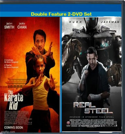 Karate Vs Boxing 2 DVD Set With Jackie Chan and Hugh Jackman | image tagged in 2 dvd set | made w/ Imgflip meme maker