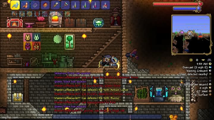 The struggle is real | image tagged in terraria,master mode,gaming,video games,nintendo switch,screenshot | made w/ Imgflip meme maker