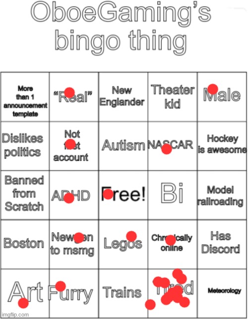 OboeGaming bingo thing V1 | image tagged in oboegaming bingo thing v1 | made w/ Imgflip meme maker