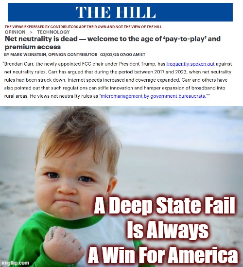 Ready To Get Back To Small Government? | A Deep State Fail; Is Always; A Win For America | image tagged in success kid original,politics,net neutrality,american politics,maga | made w/ Imgflip meme maker