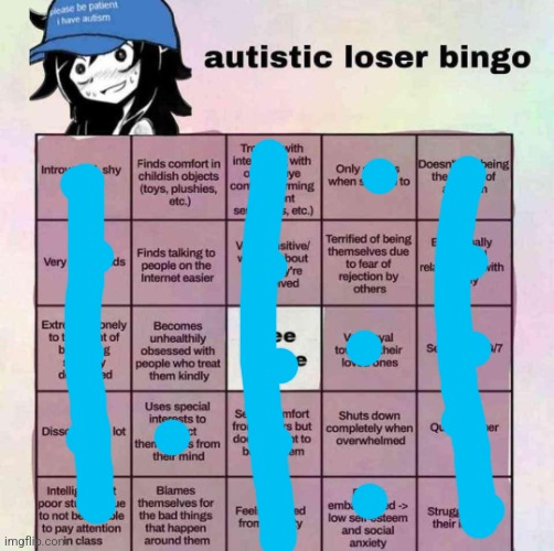 this is just sad | image tagged in autistic loser bingo | made w/ Imgflip meme maker