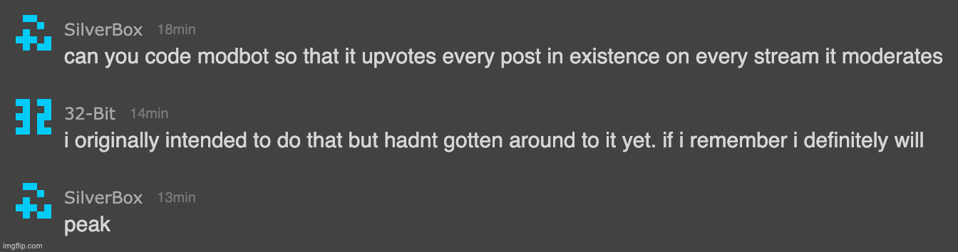 new modbot feature teased ❗️❗️❗️ | made w/ Imgflip meme maker
